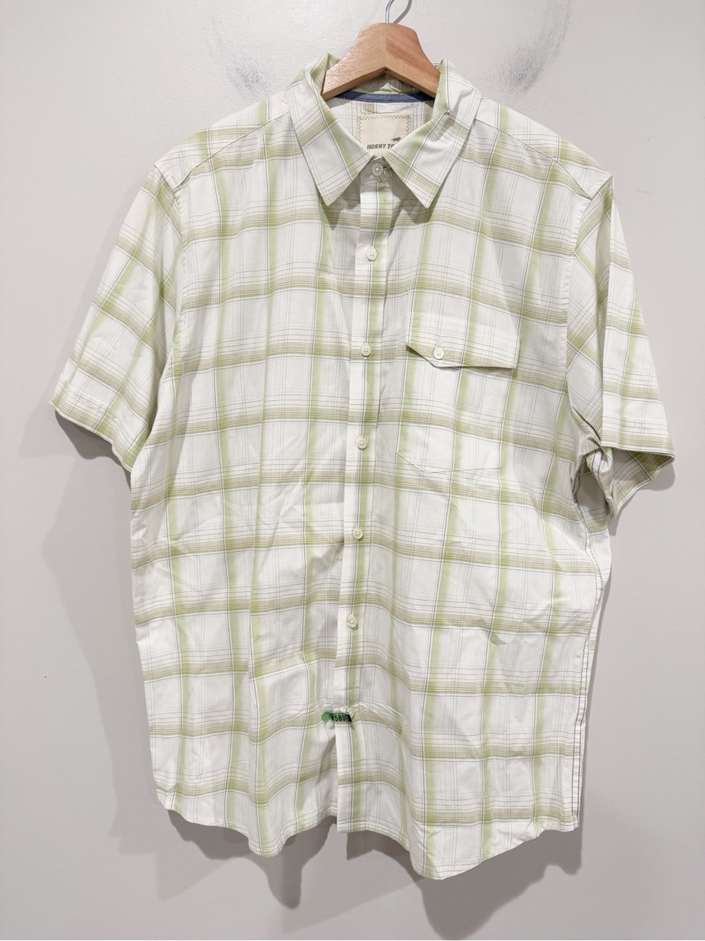 HORNY TOAD Organic Cotton Short Sleeve Button Down Shirt Outdoor Size Large